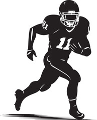 Obraz premium Athletic Dominance Black Football Icon Victory Pursuit Football Player Vector