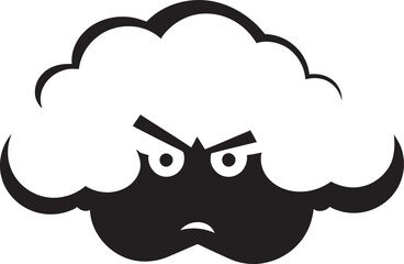 Furious Nimbus Angry Cloud Icon Design Raging Storm Black Cloud Logo Icon