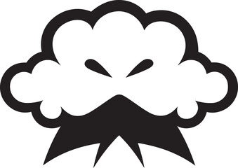 Fuming Cumulonimbus Cartoon Cloud Logo Enraged Thundercloud Angry Cloud Icon Design