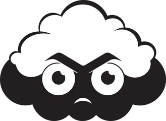 Tempestuous Squall Black Angry Cloud Furious Nimbus Angry Cartoon Cloud Icon