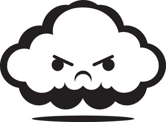 Agitated Vapor Black Angry Cloud Logo Tempest Fury Angry Vector Cloud Icon
