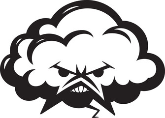 Brooding Tempest Angry Cloud Icon Design Vexed Vapor Black Angry Cloud Emblem