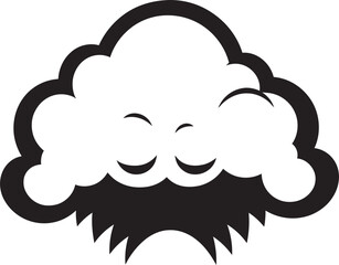 Stormy Wrath Angry Cartoon Cloud Icon Furious Nimbus Black Cloud Character Design