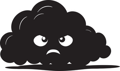 Volatile Vapor Angry Cartoon Cloud Icon Tempestuous Squall Black Angry Cloud Emblem