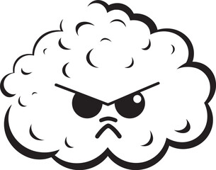 Turbulent Nimbus Vector Angry Cloud Emblem Furious Cyclone Black Angry Cloud Character