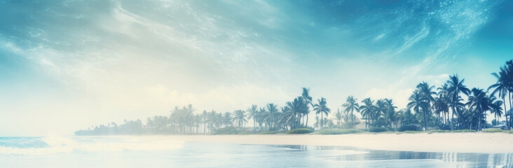 Fototapeta na wymiar a beach background with palm trees.