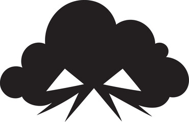 Thunderous Squall Angry Cloud Icon Design Stormy Fury Cartoon Cloud Black Logo