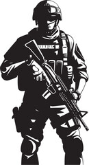 Warrior Guardian Vector Armyman Icon Defender s Precision Black Soldier Emblem
