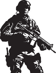 Combat Sentinel Vector Armyman Logo Tactical Guardian Armed Forces Emblem