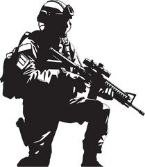 Battle Ready Warrior Black Emblem Strategic Defender Armed Sentinel Logo