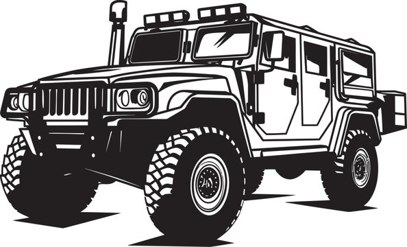 Guardian Rover Black Army Transport Logo Commander s Vehicle 4x4 Army Vector Symbol