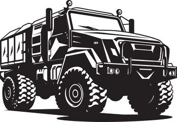 Militant Pathfinder Vector Army SUV Icon Battle Ready Expedition 4x4 Black Logo