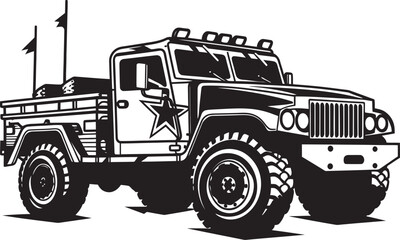 Militant Pathfinder Vector Army SUV Icon Battle Ready Expedition 4x4 Black Logo