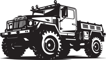 Military Pathfinder 4x4 Black Emblem Battle Ready Transport Vector Logo Design