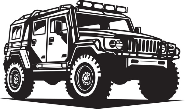 Tactical Rover Vector Black Logo Emblem Off Road Command Army Vehicle Icon