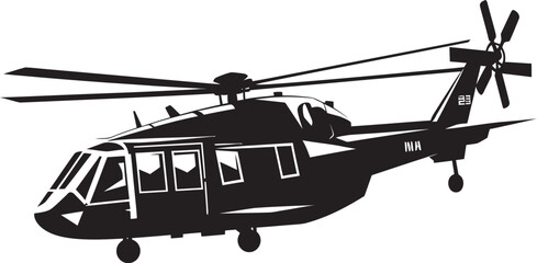 Battle Ready Whirlybird Black Logo Icon Defensive Guardian Army Helicopter Emblem