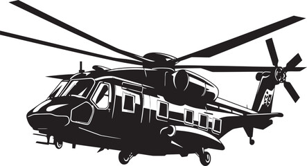 Militant Airborne Army Copter Vector Design Battle Ready Whirlybird Black Logo Icon