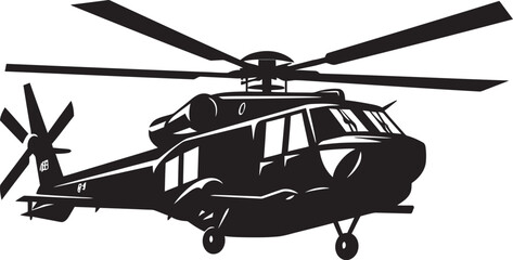 Defensive Gunship Military Helicopter Emblem Warrior s Flight Black Army Copter Symbol