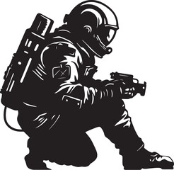 Galactic Trailblazer Astronaut Helmet Symbol Interstellar Adventurer Black Space Logo