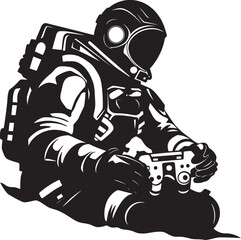 Cosmos Trailblazer Black Helmet Logo Galactic Explorer Astronaut Emblem Design