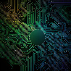 Abstract technology concept. Circuit board, high computer color background. Vector illustration