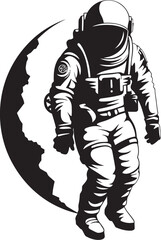 Stellar Navigator Vector Spacesuit Icon Celestial Explorer Astronaut Emblematic Design