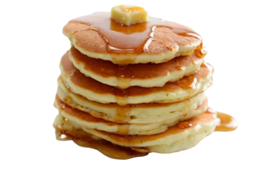 Foto op Plexiglas stack of pancakes on a white background © Zarina