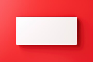 white box for displaying products and goods on a red background.