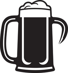Hoppy Brew Black Mug Icon Design Ale Symbol Vector Beer Stein Icon