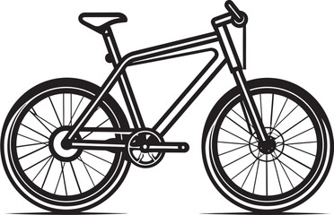 Obraz premium CycleCraft Sleek Black Bike Emblem PedalPerfect Vector Bicycle Icon