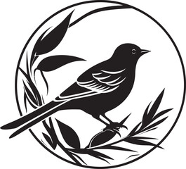 Weaver s Touch Black Bird Emblem Nest Formation Vector Nest Logo