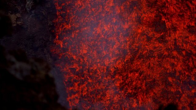 Etna Eruption in Sicily. Lava flow 