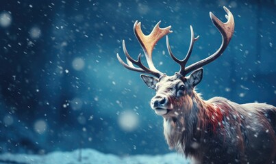 moose in the snowy forest