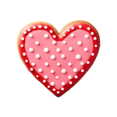 Valentine Heart Cookie Isolated on a Transparent Background