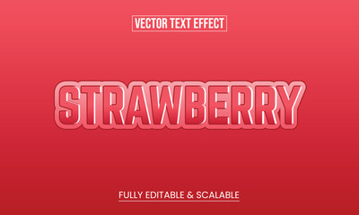 Modern Vector Editable Strawberry Text Effect
