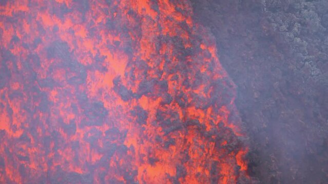 Etna Eruption in Sicily. Lava flow 
