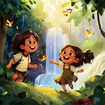 Garden of happiness: A boy and a girl who connect within a fantasy dream where they seek a perfect world.
Nature with its wonderful beings.