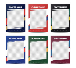 Hockey Sport player trading card frame border template design