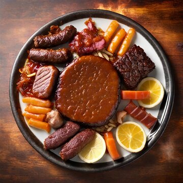 Tasty meal :  meat delicacy 