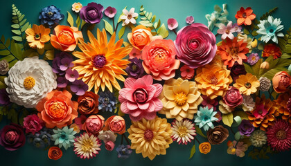 Fototapeta na wymiar A colorful bouquet of daisies brings freshness and beauty generated by AI