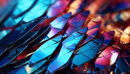 Iridescent Crystal Facets Close-up