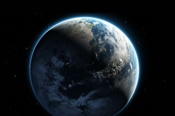 Frozen planet in farthest reaches of space. Generative AI