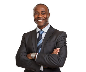 Happy African American businessman, cut out