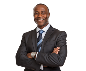 Happy African American businessman, cut out