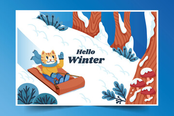 flat background winter season design vector illustration