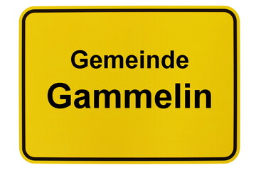 Illustration eines Ortsschildes der Gemeinde Gammelin in Mecklenburg-Vorpommern