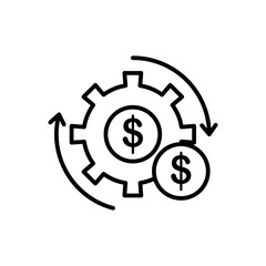 Costs optimization vector line icon illustration