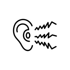 Tinnitus awareness vector line icon illustration