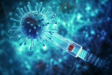 Vaccine therapy targeting pancreatic cancer DNA. Generative AI - obrazy, fototapety, plakaty