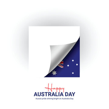 Happy national day of Australia Day.26th January, creative design for social media ads vector